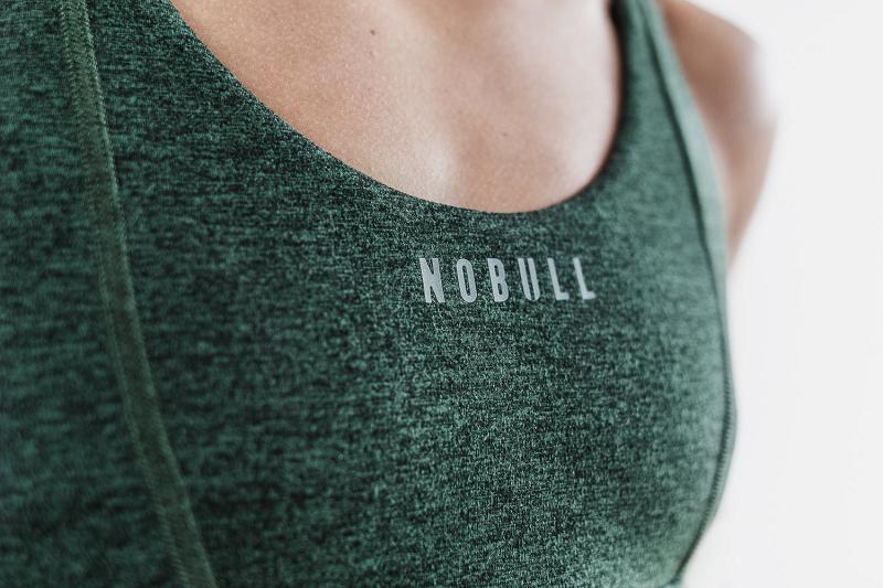 Green Nobull Wide Band Sports Bra (MATTE) Women's Sports Bra | CA T2229C